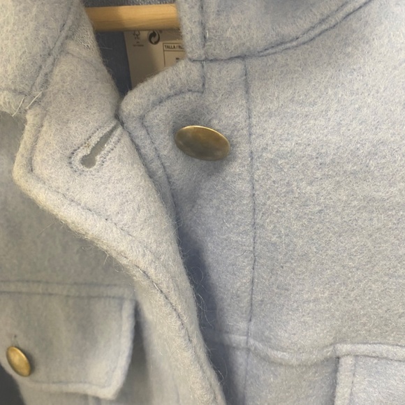 Zara Trafaluc Button Down Collared Long Sleeve Jacket. Blue. Medium - Picture 5 of 12